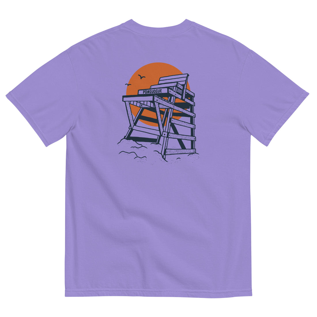 
  
  Unisex Hampton Bays Ponquogue Beach Lifeguard Chair Classic garment-dyed heavyweight t-shirt
  
