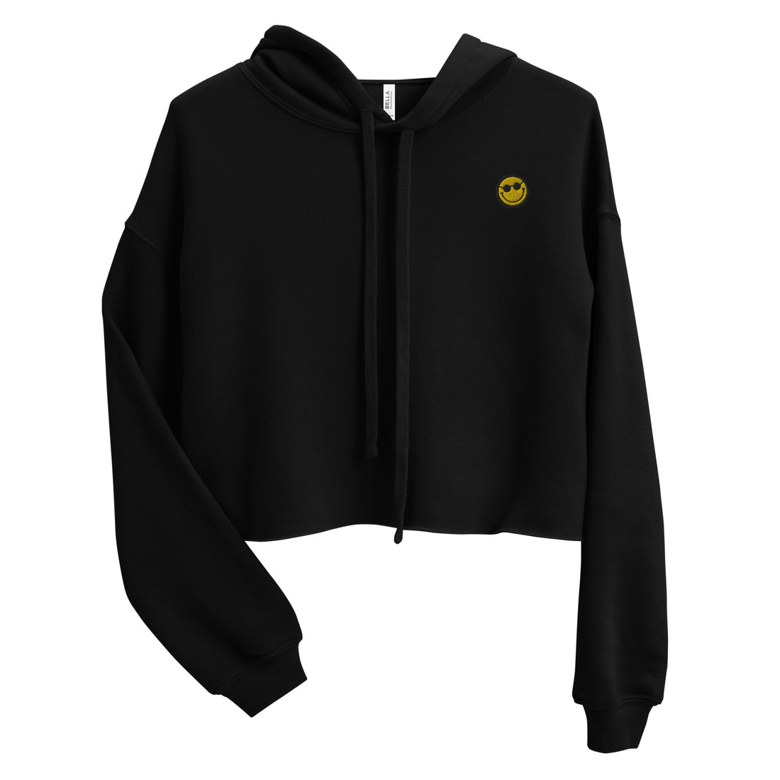 
  
  Smiley Face Embroidered Women's Crop Hoodie by Boardy Barn
  
